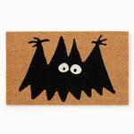 Whimsical Black Bat Doormat With Glow-in-the-Dark Eyes