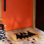 Whimsical Black Bat Doormat With Glow-in-the-Dark Eyes