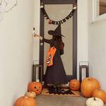 Whimsical Black Bat Doormat With Glow-in-the-Dark Eyes