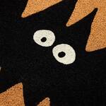 Whimsical Black Bat Doormat With Glow-in-the-Dark Eyes