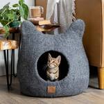Whimsical Cat Ears Felted Wool Cat Cave