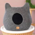 Whimsical Cat Ears Felted Wool Cat Cave