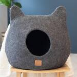 Whimsical Cat Ears Felted Wool Cat Cave