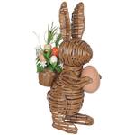 Whimsical Hand-Woven Spring Bunny Statue Porch Decor