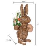Whimsical Hand-Woven Spring Bunny Statue Porch Decor