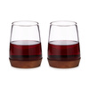 Wooden Base Stemless Wine Glasses