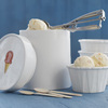 Wooden Ice Cream Spoons and Ceramic Ice Cream Cups