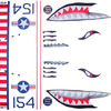 WWII Flying Tiger Shark Fighter Plane Stand Mixer Decals