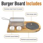 Yukon Glory Burger Serving Set - Acacia Wood Platter and Fry Basket