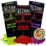 Zombies! Blood Red, Toxic Green, and Purple Pulse Hot Chocolate Powder