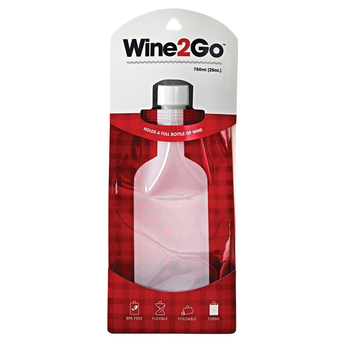 Foldable 4 Flexible Plastic Wine Bag Flask FineDine Reusable 