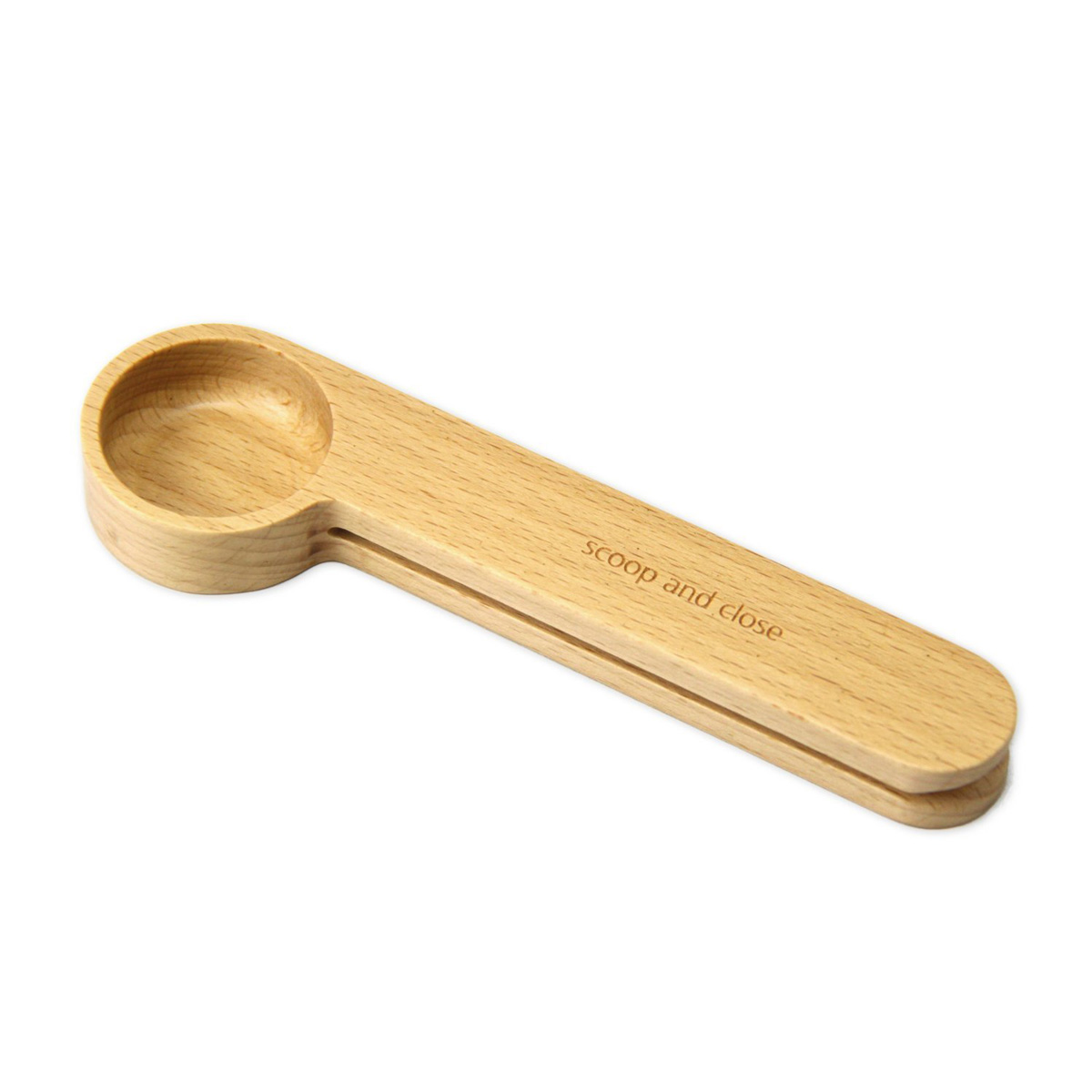 Espresso Coffee and Loose Herb Tea Wooden Coffee Scoop and Bag Clip Unique Coffee Lovers Gifts By Bar Amigos 1 Tablespoon Measure 2-in-1 Bags Sealer Measuring Spoon For Ground Beans