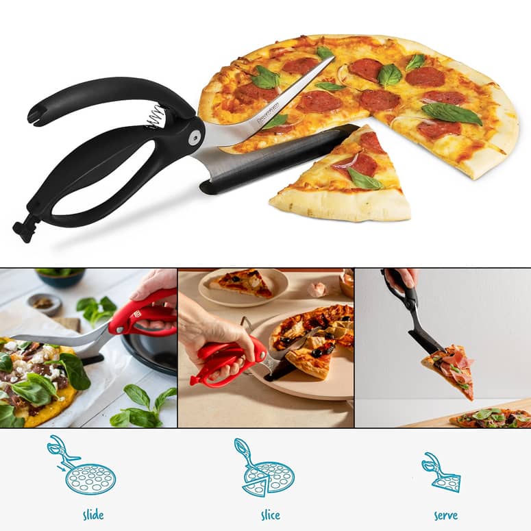 Dreamfarm Scizza Pizza Scissors Slide, Slice, and Serve The Green Head