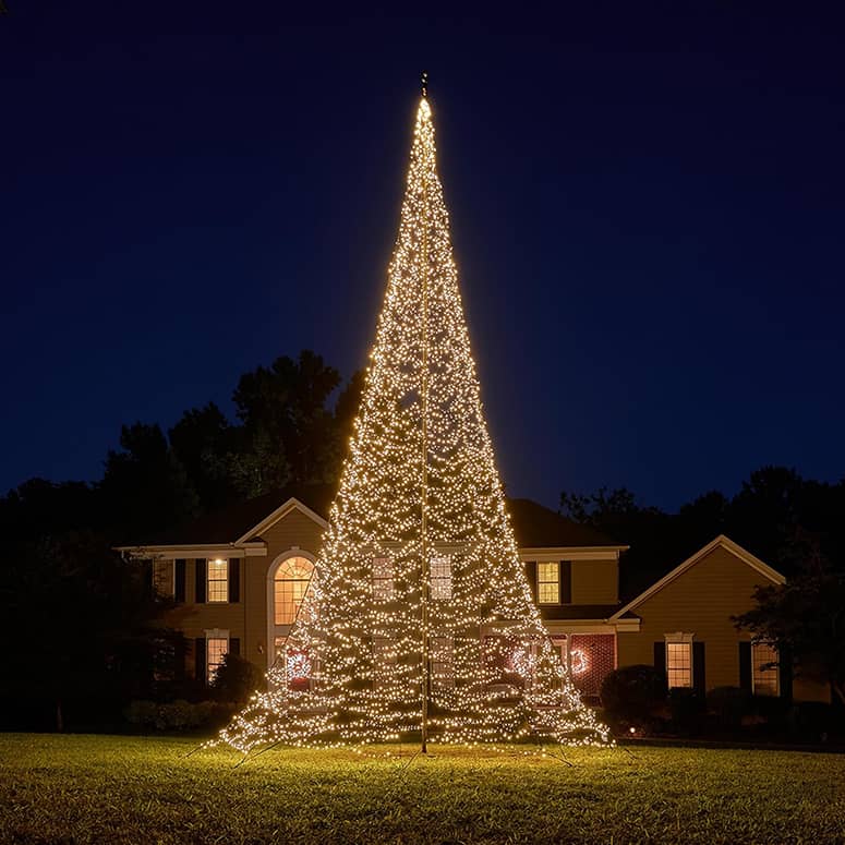 Fairybell Towering Flagpole LED Christmas Tree 33 Feet Tall / 8,000