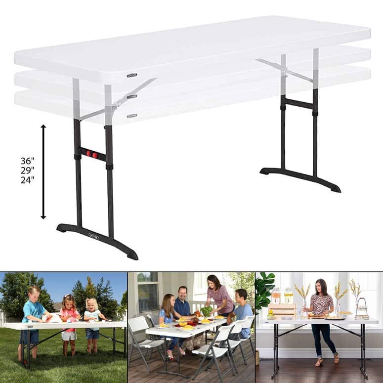 Adjustable Height Folding Table The Green Head