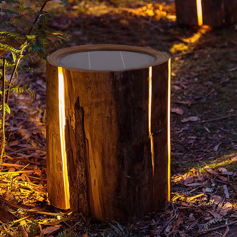 SolarPowered Outdoor Illuminated Tree Stump Light The Green Head