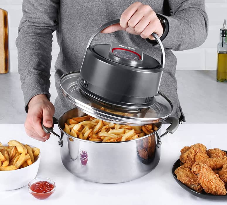 Universal Air Fryer Lid Turn a Pot, Pan, or Pressure Cooker Into an