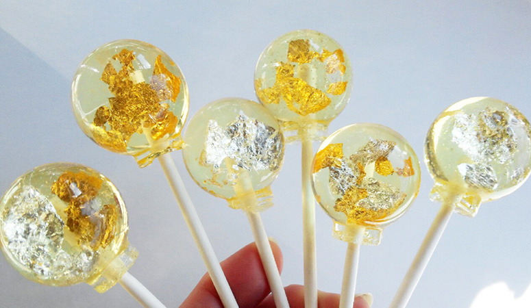 24 Carat Gold and Edible Silver Lollipops