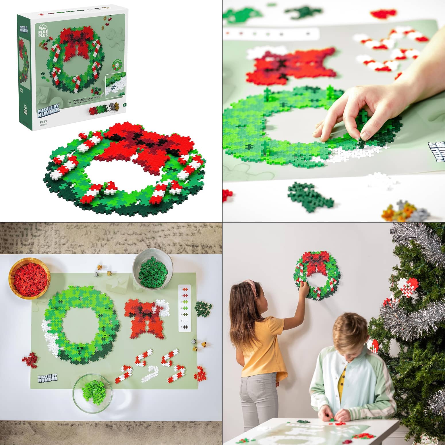 3D Christmas Wreath Puzzle by Number  - 500 Pieces