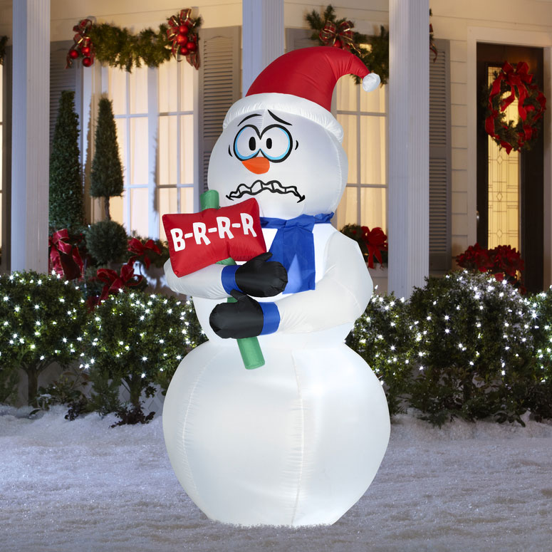 Animated Inflatable Shivering Snowman