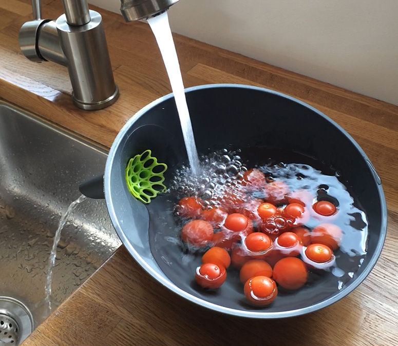 Anton Strainer Bowl - Water-Saving Wash, Strain, and Serve Bowl