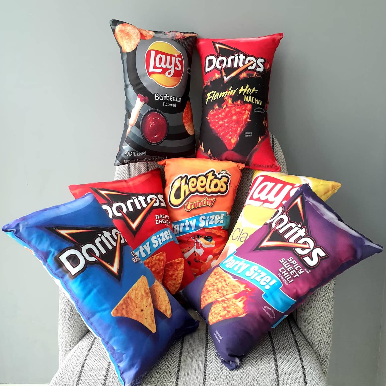 Bag of Chips Throw Pillows - Doritos, Lay's, and Cheetos