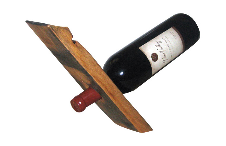 Master Pieces Wine Bottle Holder for Your Home bar Anti Gravity Olive Wood Hand Made 