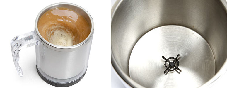 Battery Operated Auto-Stir Coffee Mug - Mixes Your Coffee, Cream & Sugar!