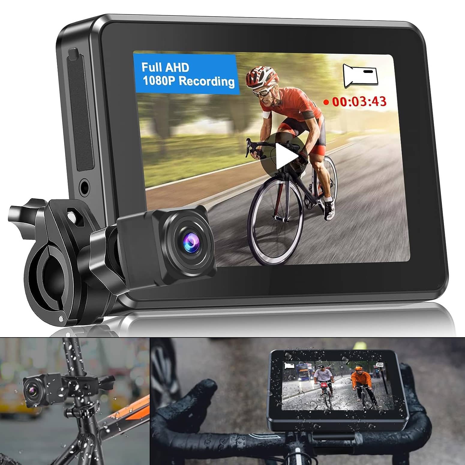 Bicycle Rear View Video Camera and Recorder