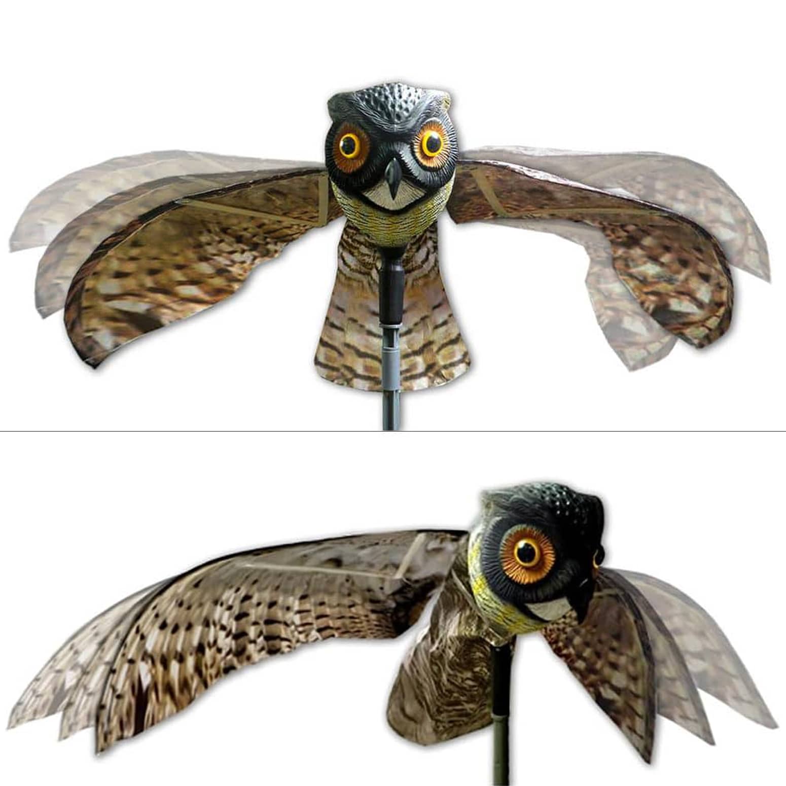 Bird-X Prowler Owl - Lifelike Owl Decoy With Moving Wings