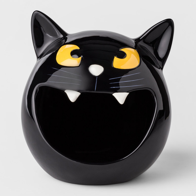 Black Cat Halloween Candy Bowl