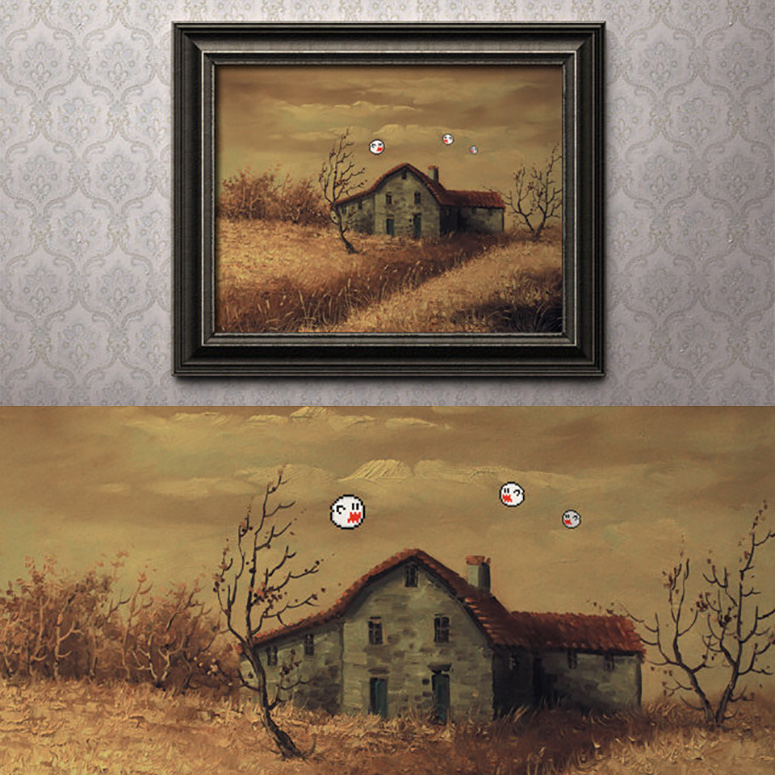 Boo's Place - 8-Bit Repurposed Painting