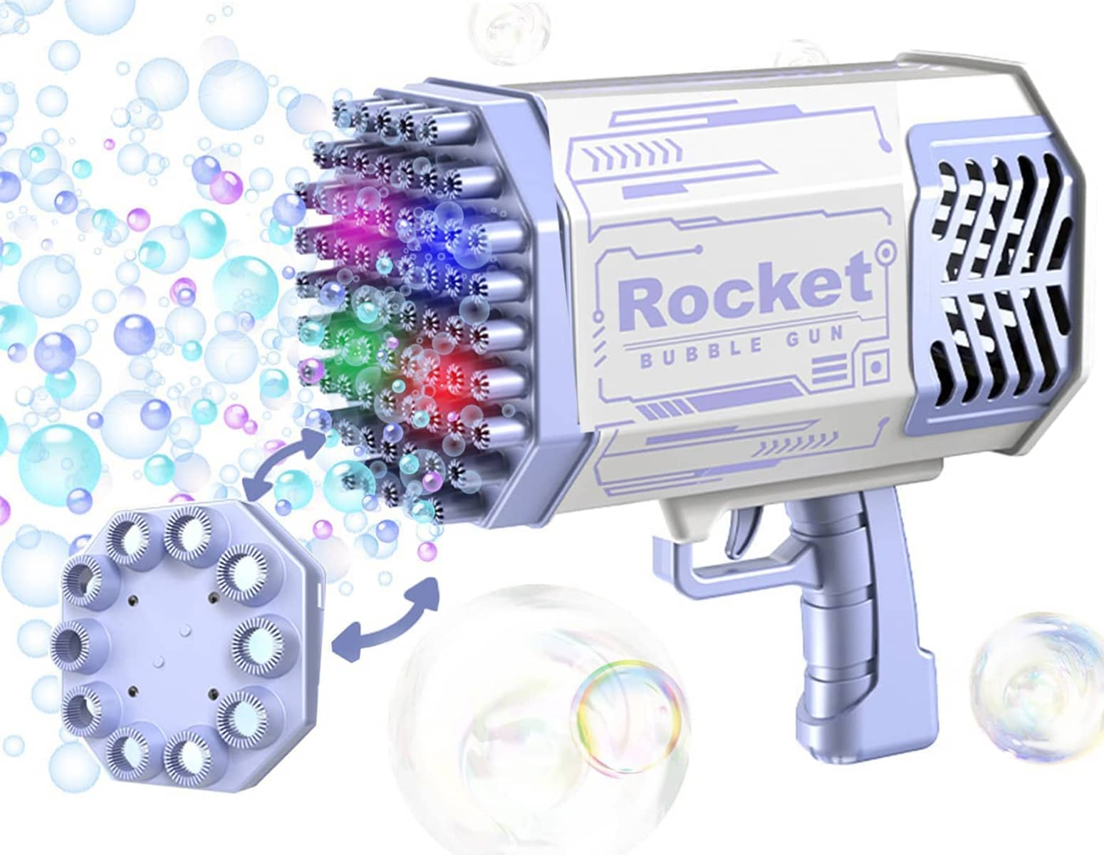 Bubble Machine Gun - 69 Holes Unleash Thousands of Bubbles!