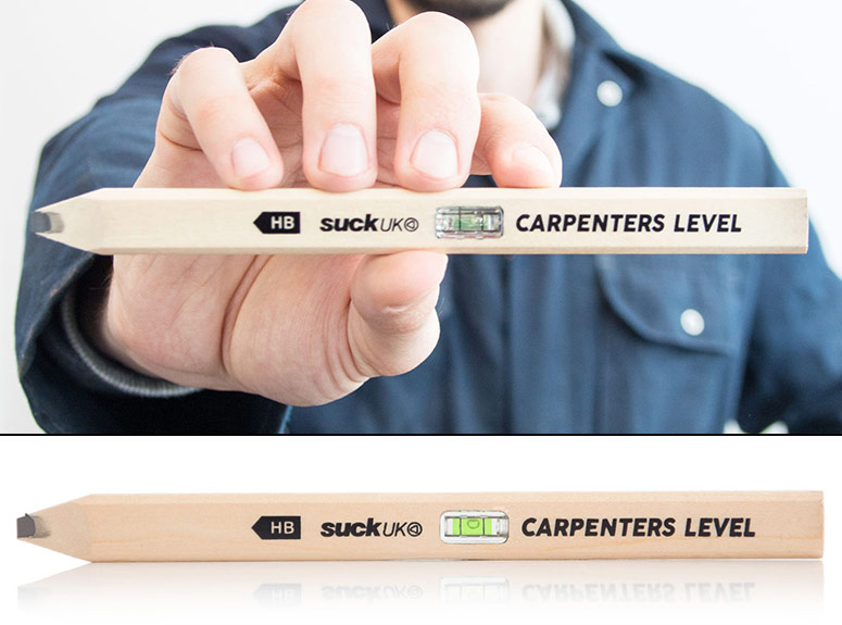 Carpenter's Pencil With Built-In Bubble Level
