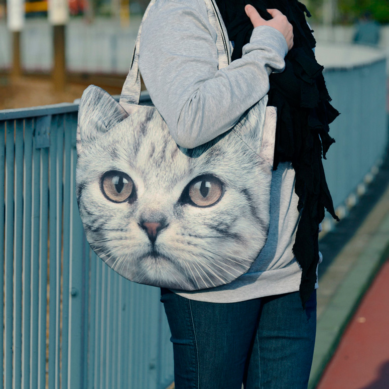 Cat Face Tote Bag