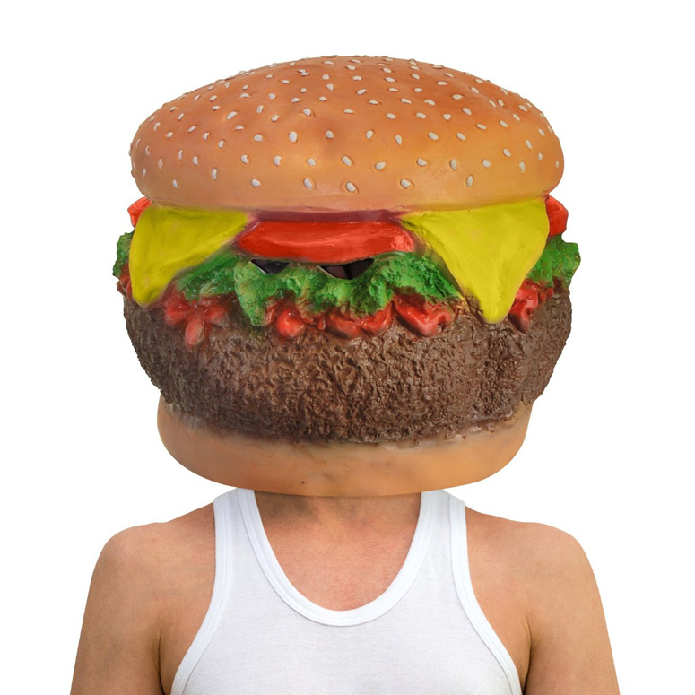 Cheeseburger Head Mask
