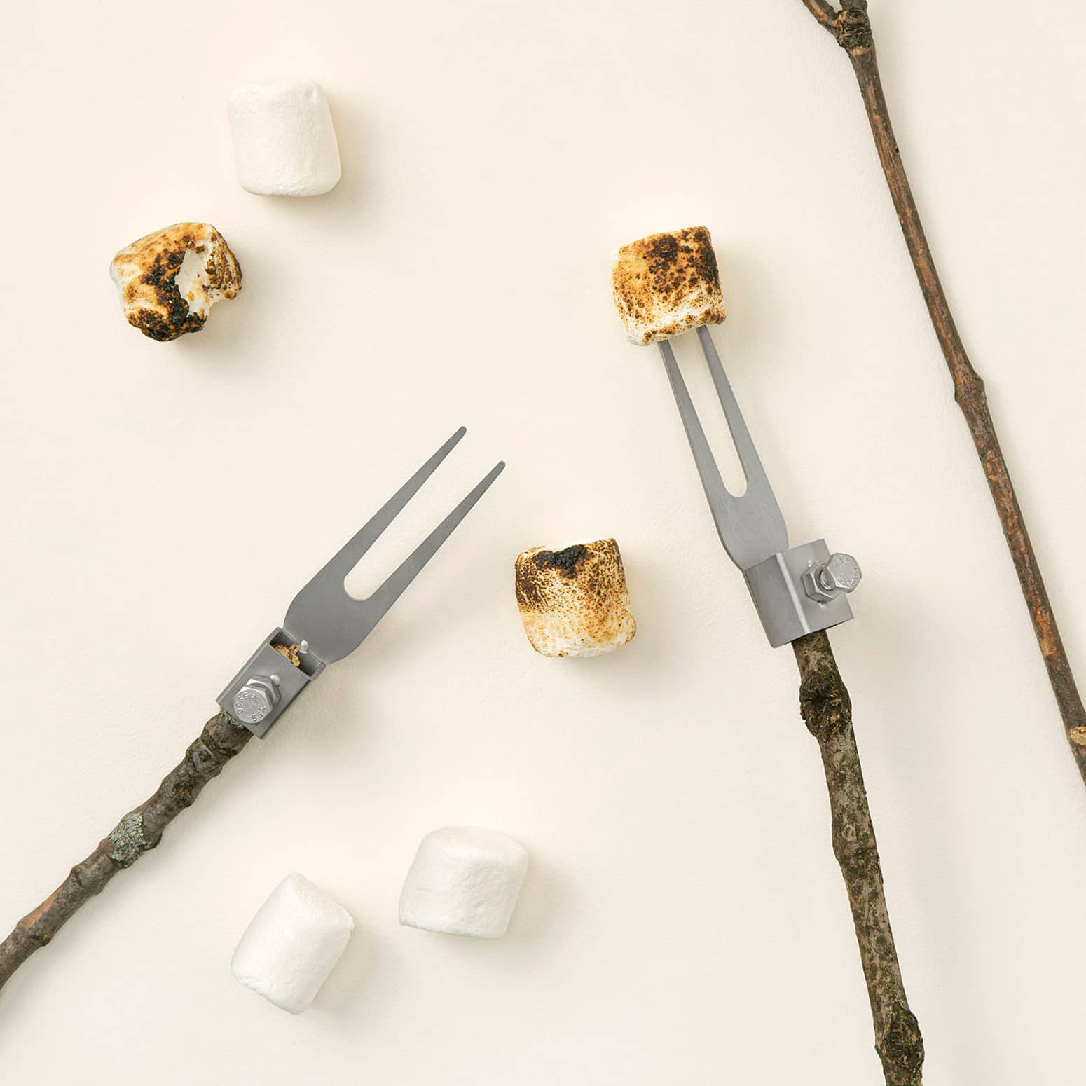 Compact Campfire Roasting Forks - Just Attach to a Tree Branch