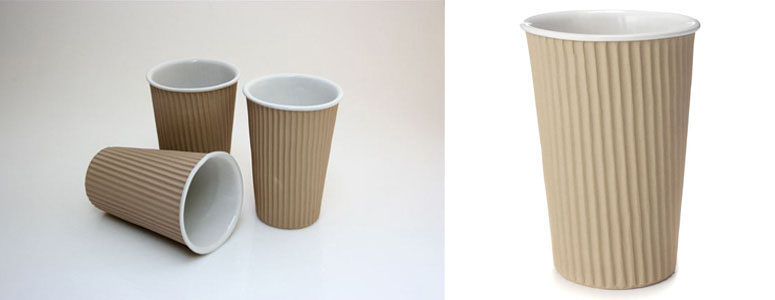 Corrugated Cardboard Ceramic Cup