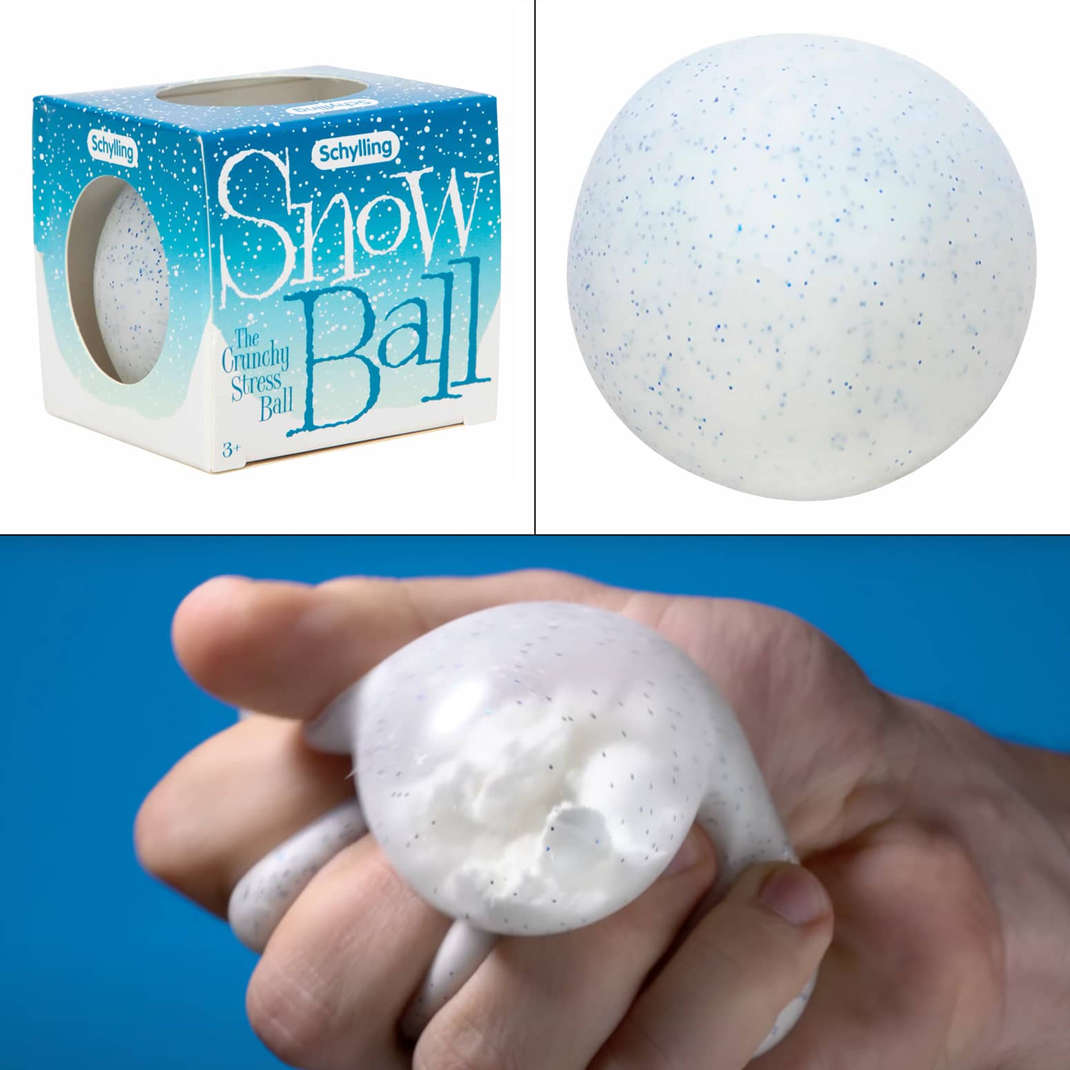 Crunchy Snowball Stress Ball - Feels and Sounds Like Real Snow