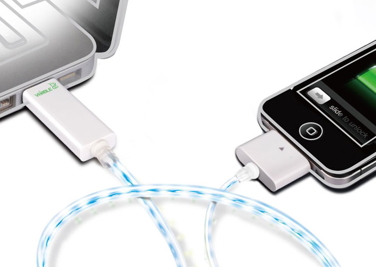 Dexim Visible Green - Illuminated Smart Charge and Sync Cable