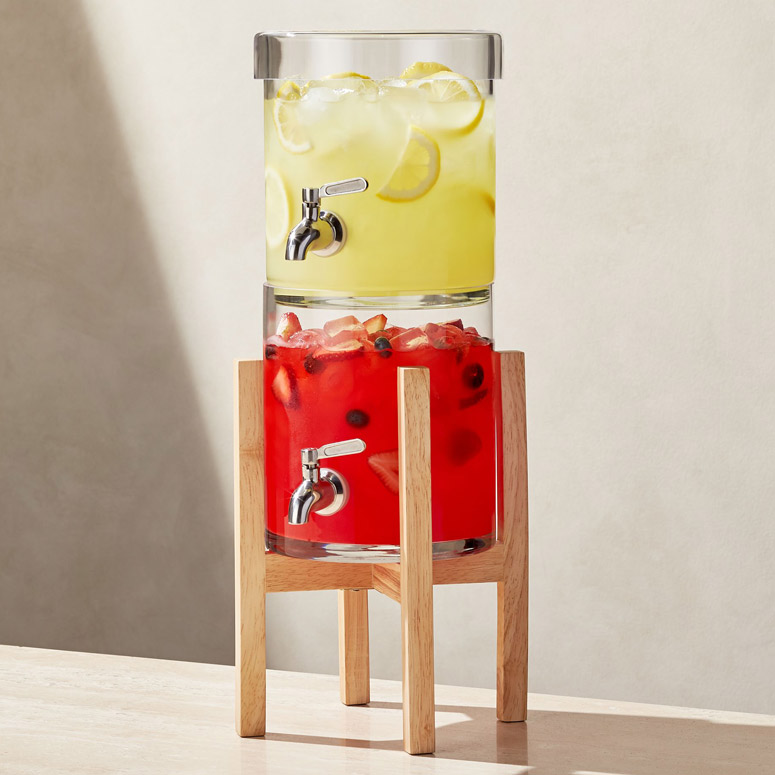 Double-Decker Glass Drink Dispenser