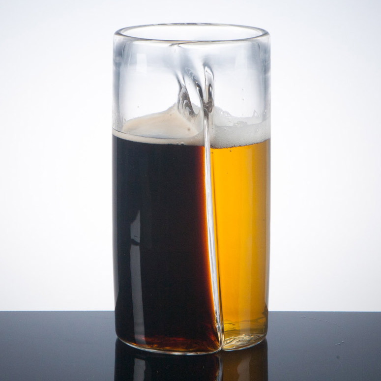 Dual Chamber Beer Glass - Blends Two Beers Together