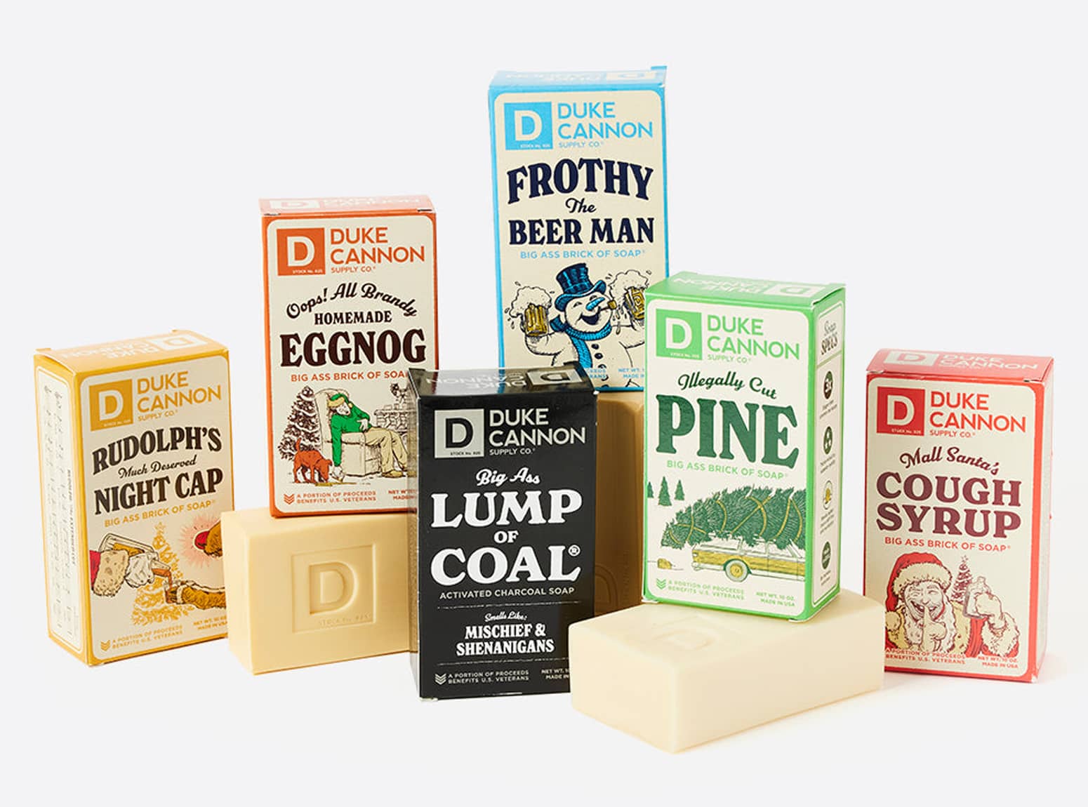 Duke Cannon Holiday Soaps - Illegally Cut Pine, Lump of Coal, and More