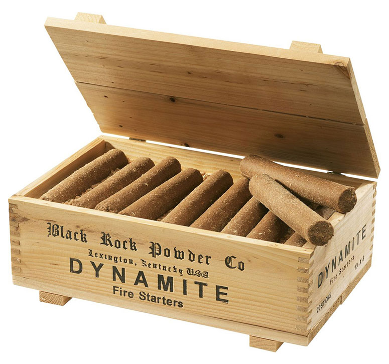 Dynamite Fire Starters in a Wooden Crate