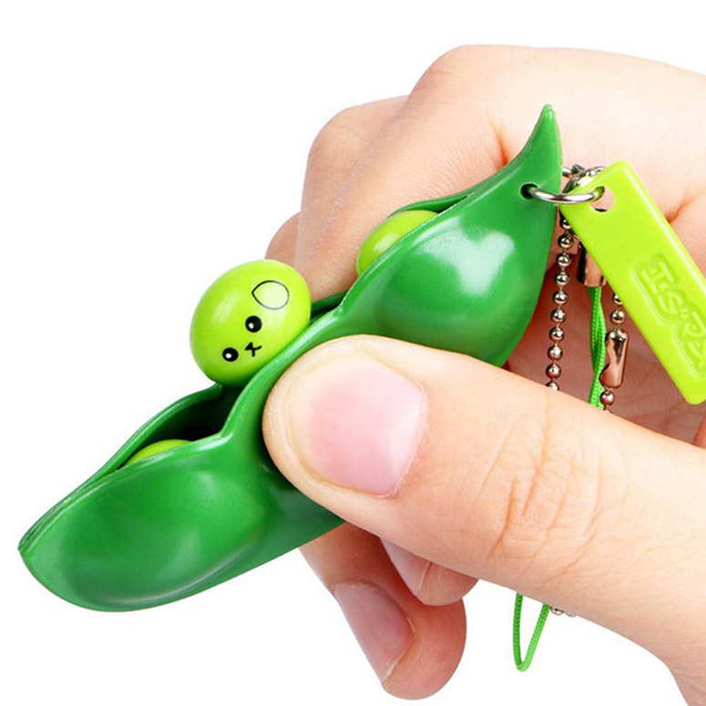Edamame Popping Keychain / Fidget Toy