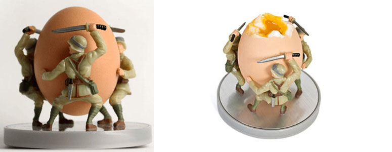 Soldier Egg Cup - Battle on the Breakfast Table