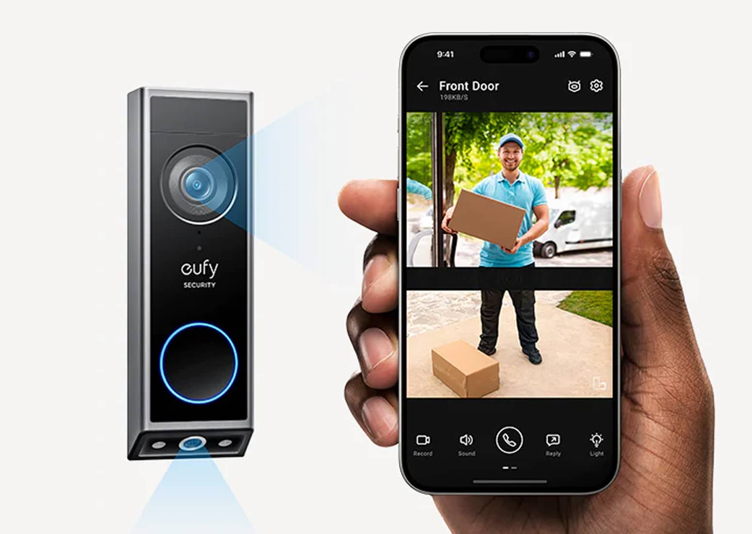 The Eufy Security Video Doorbell Dual has two cameras to record