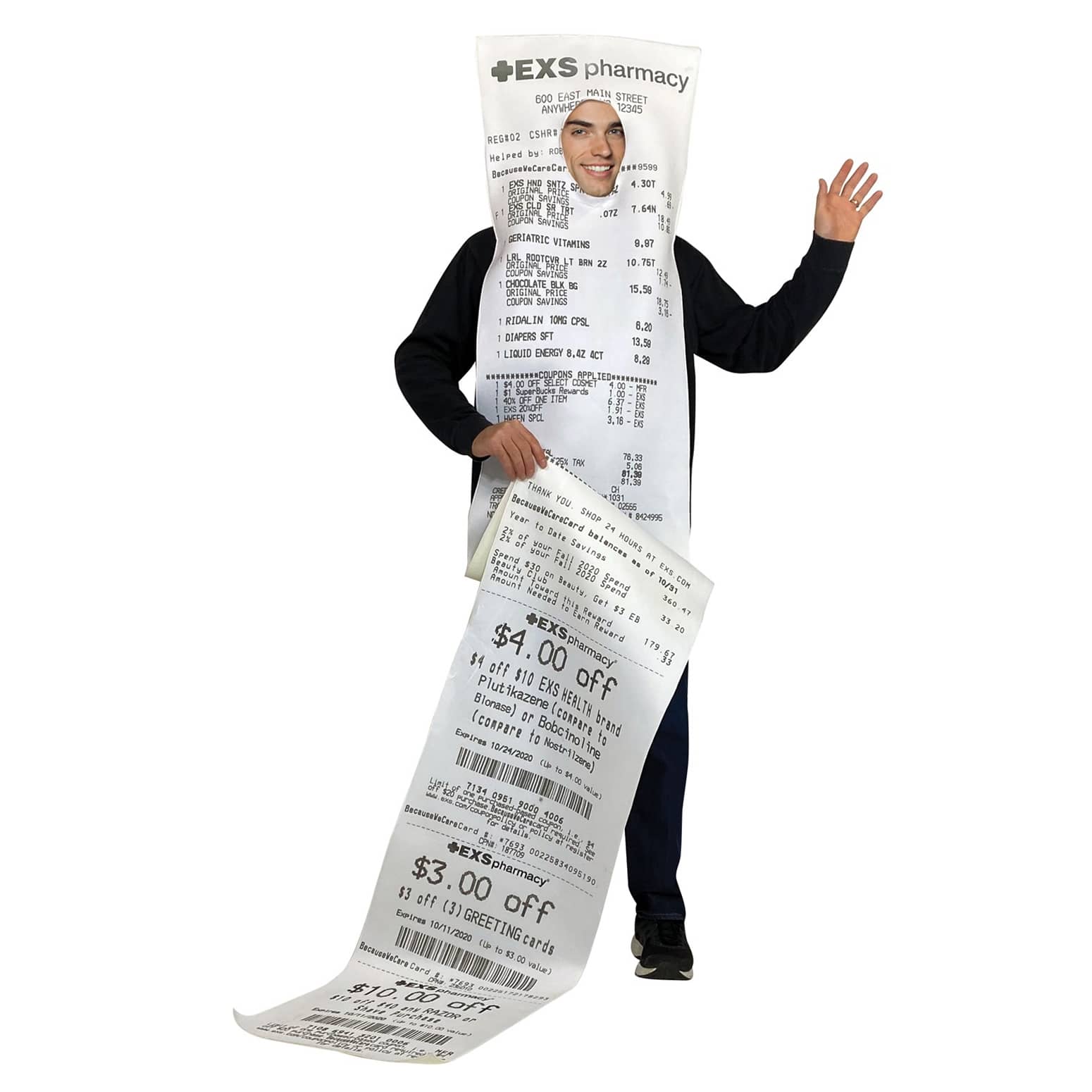 EXS-ively Long Pharmacy Receipt Costume