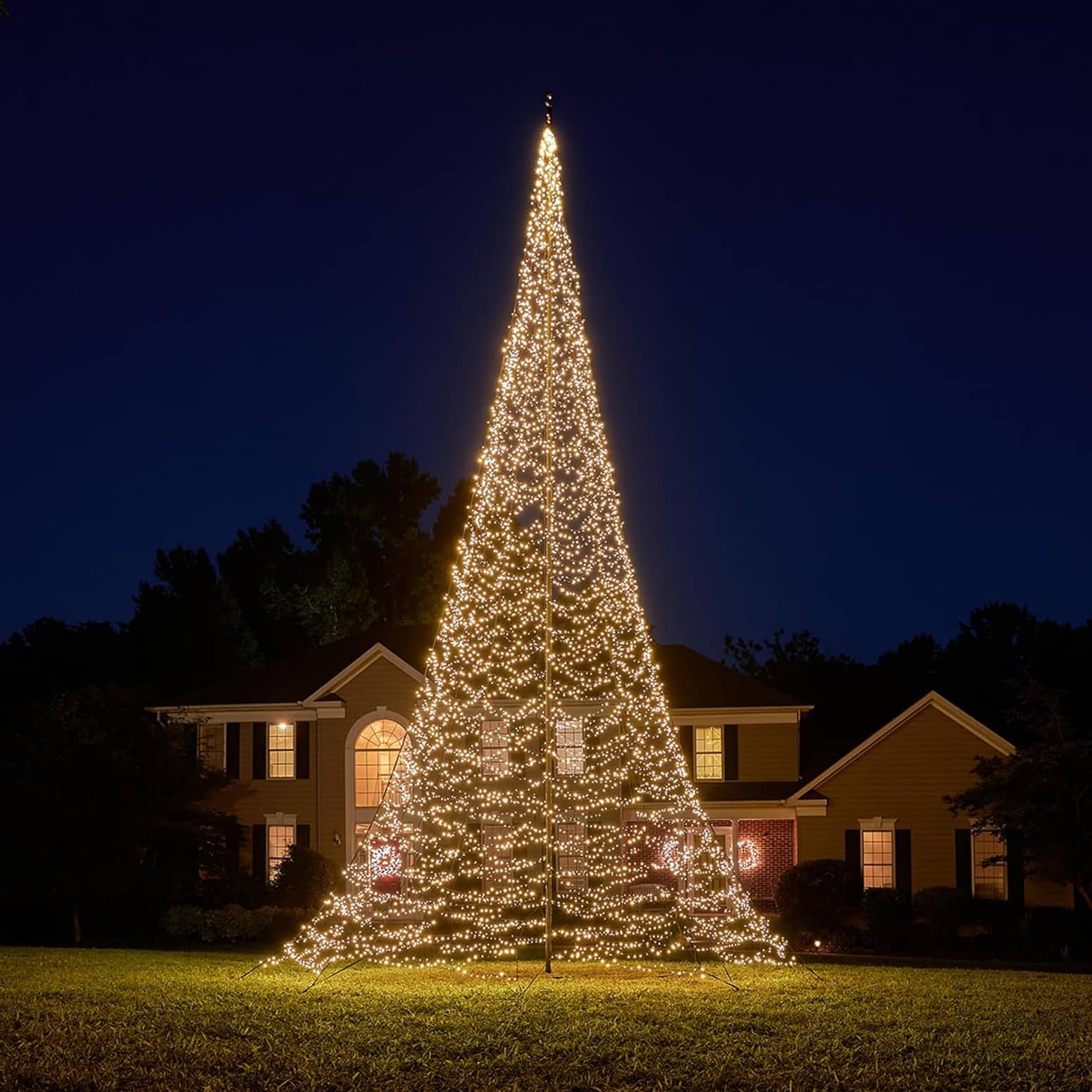 Fairybell Towering Flagpole LED Christmas Tree - 33 Feet Tall / 8,000 LEDs!