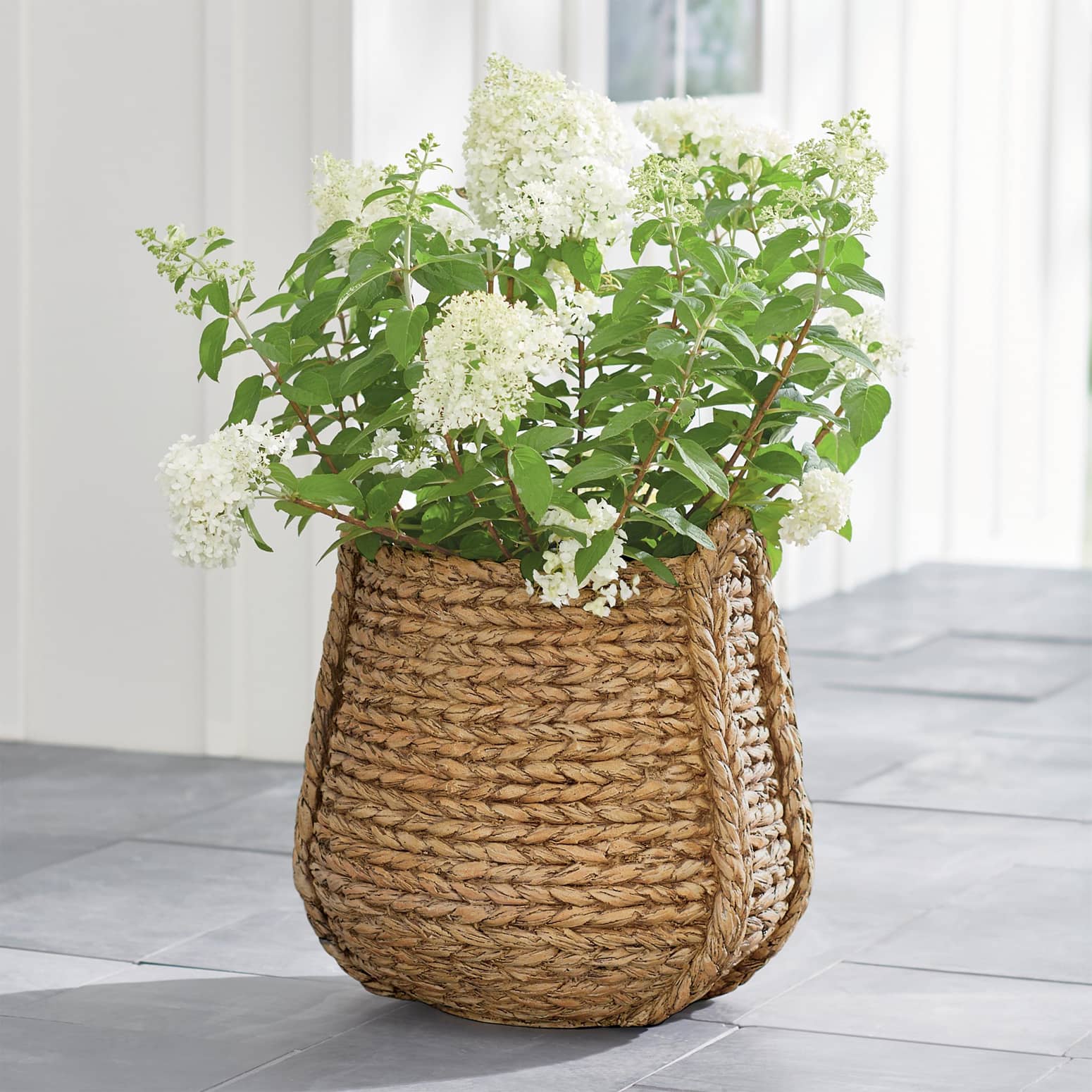 Faux Hyacinth Basket Planter
